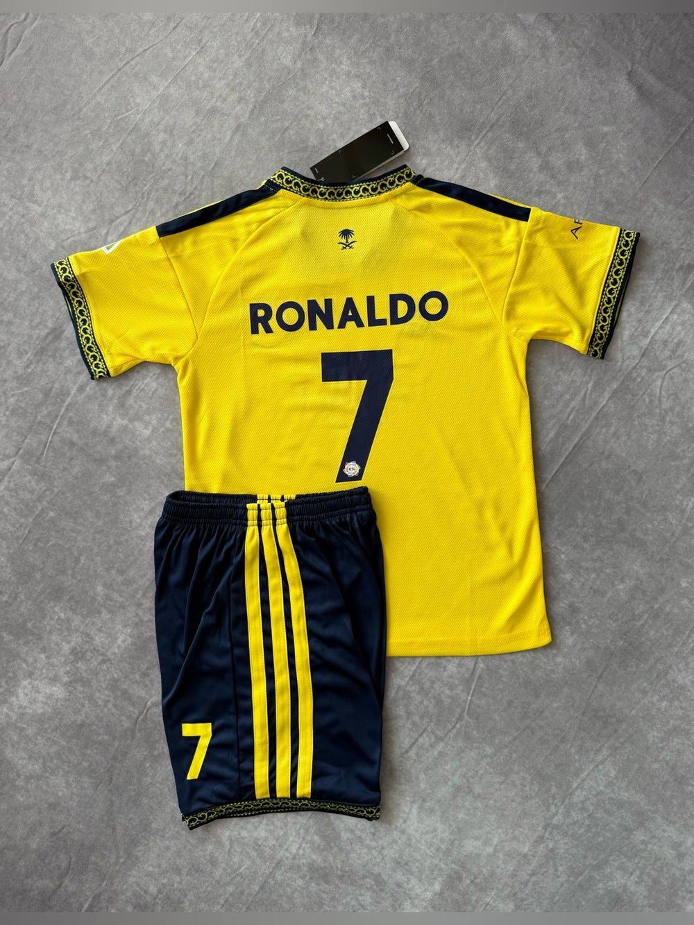 Al Nassar Home Kids Yellow Soccer Jersey & Shorts Set - Ronaldo 7